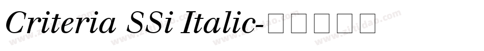 Criteria SSi Italic字体转换